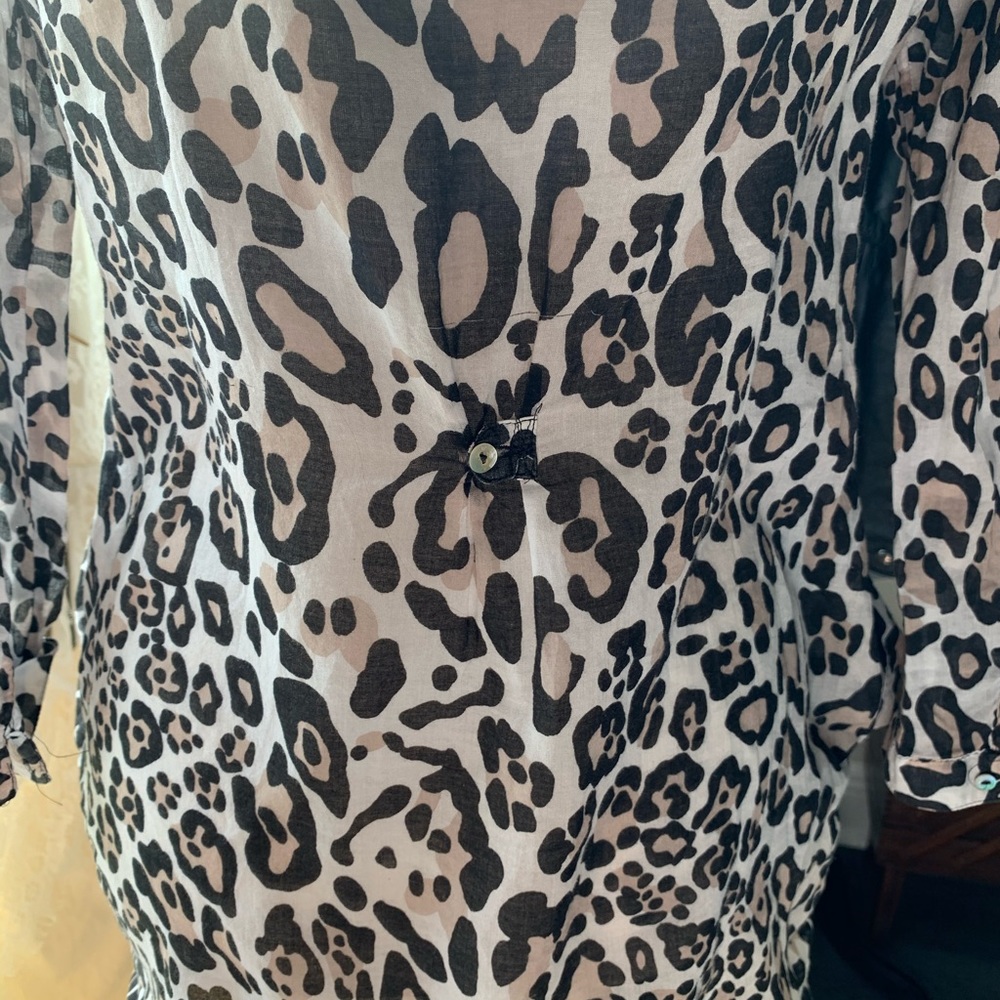 Zara Basic leopard tunic button down small - Picture 5 of 5